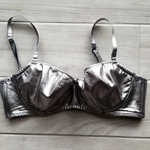 Metallic Silver push-up bra